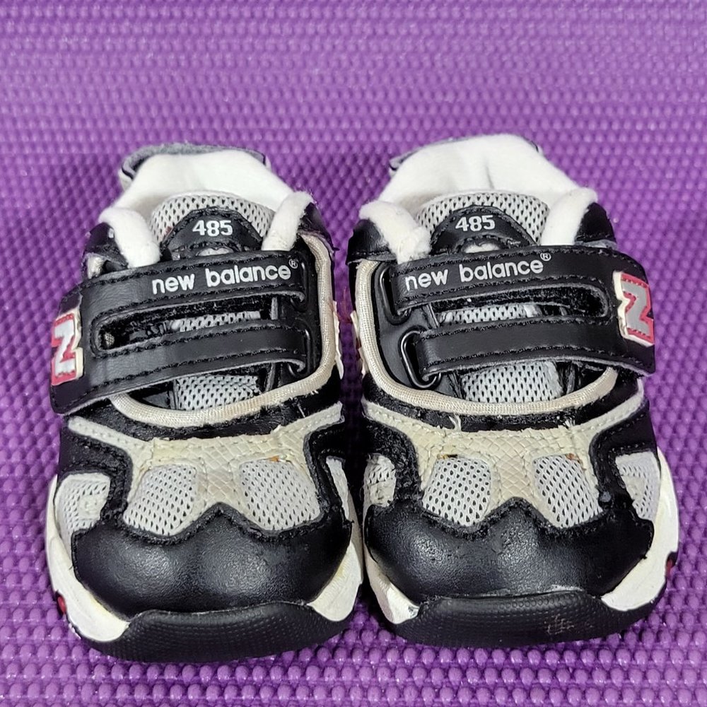 New Balance Kids 485 Black/Grey Sneakers - Baby Size 3 - Picture 3 of 7